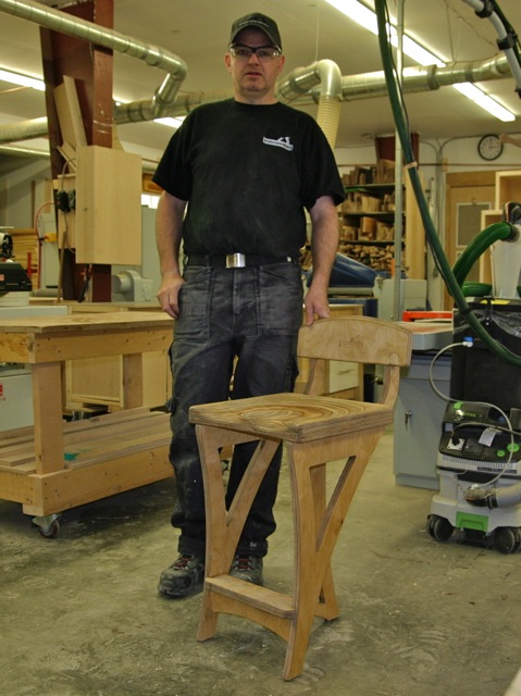 Andrew Coholic with Shop Stool